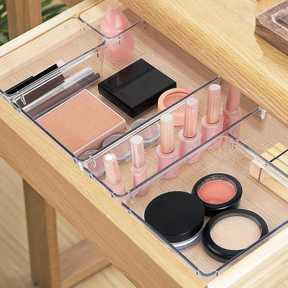 16 PCS Drawer Organizer Set, 5 Size Bathroom and Kitchen Organizer Trays