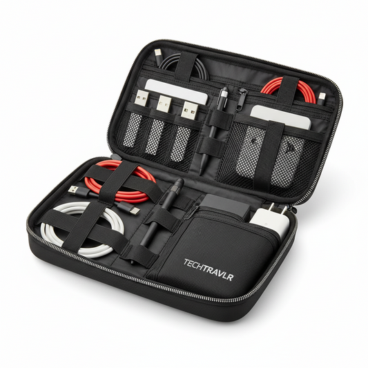 Electronics Organizer Travel Case, Cable Organizer Bag, Black